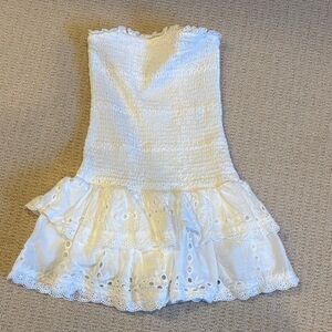 Katie J NYC White Ruffled Kids Dress